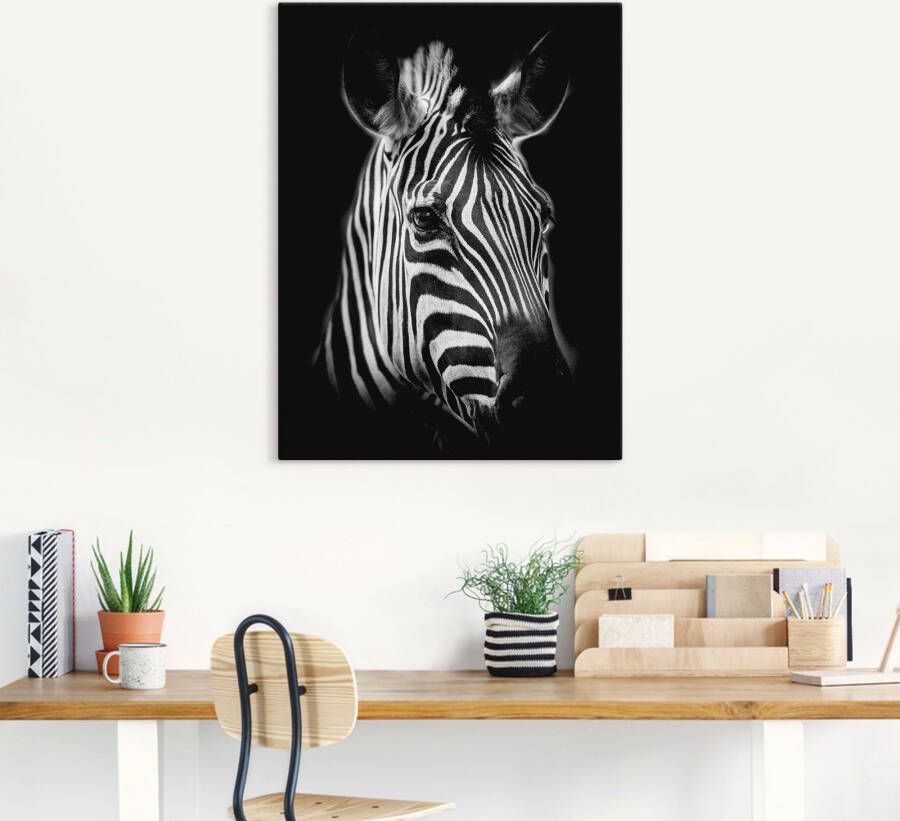 Artland Artprint Zebra als artprint van aluminium artprint voor buiten artprint op linnen poster muursticker