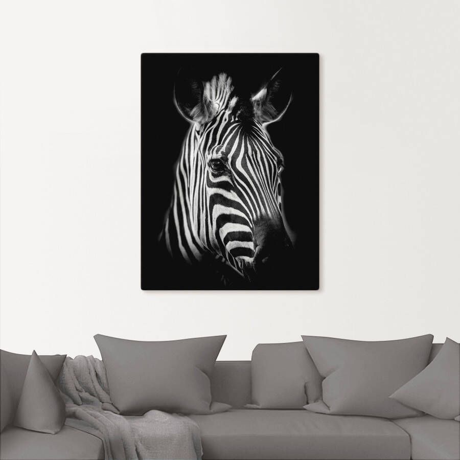 Artland Artprint Zebra als artprint van aluminium artprint voor buiten artprint op linnen poster muursticker