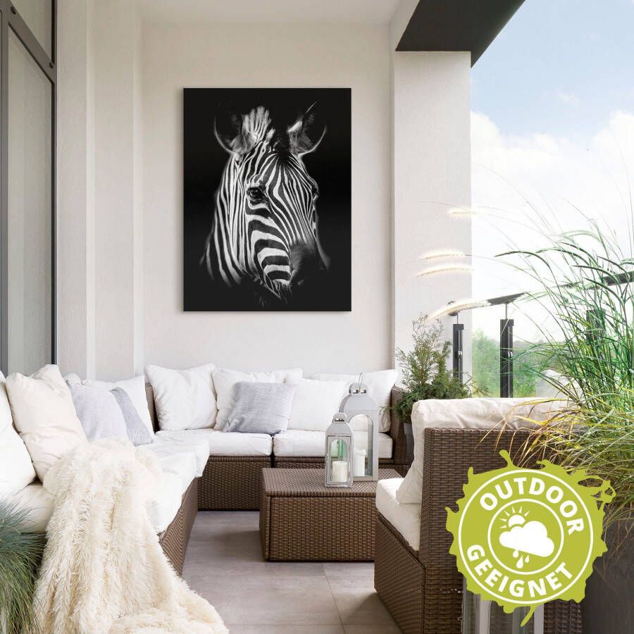 Artland Artprint Zebra als artprint van aluminium artprint voor buiten artprint op linnen poster muursticker