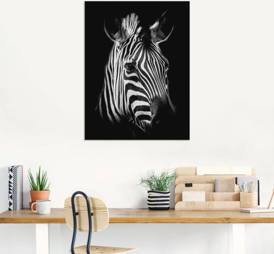 Artland Artprint Zebra als artprint van aluminium artprint voor buiten artprint op linnen poster muursticker