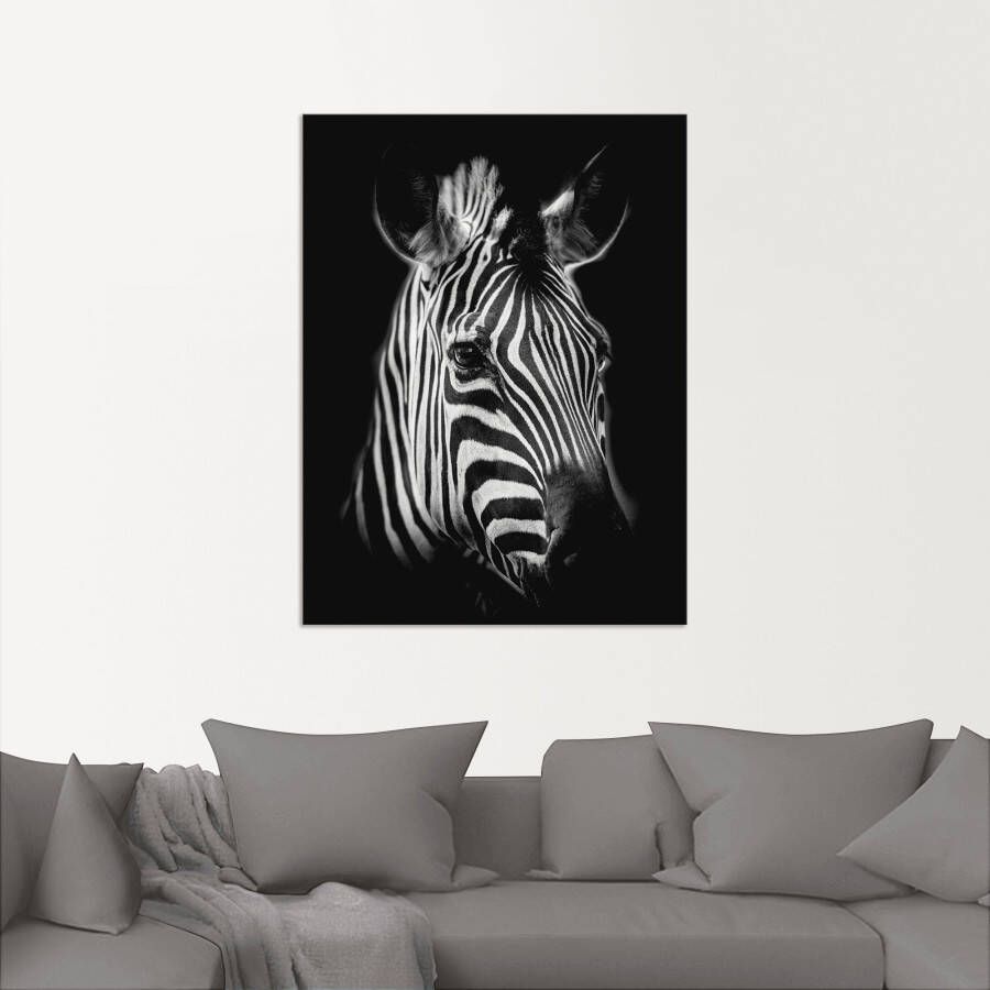 Artland Artprint Zebra als artprint van aluminium artprint voor buiten artprint op linnen poster muursticker