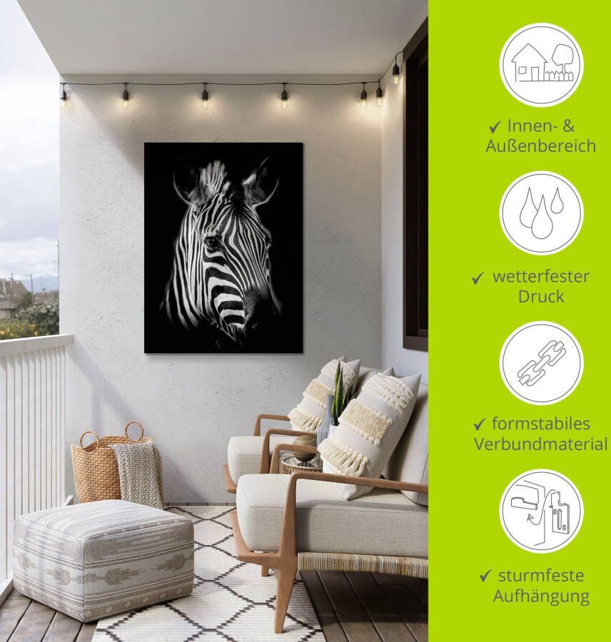 Artland Artprint Zebra als artprint van aluminium artprint voor buiten artprint op linnen poster muursticker