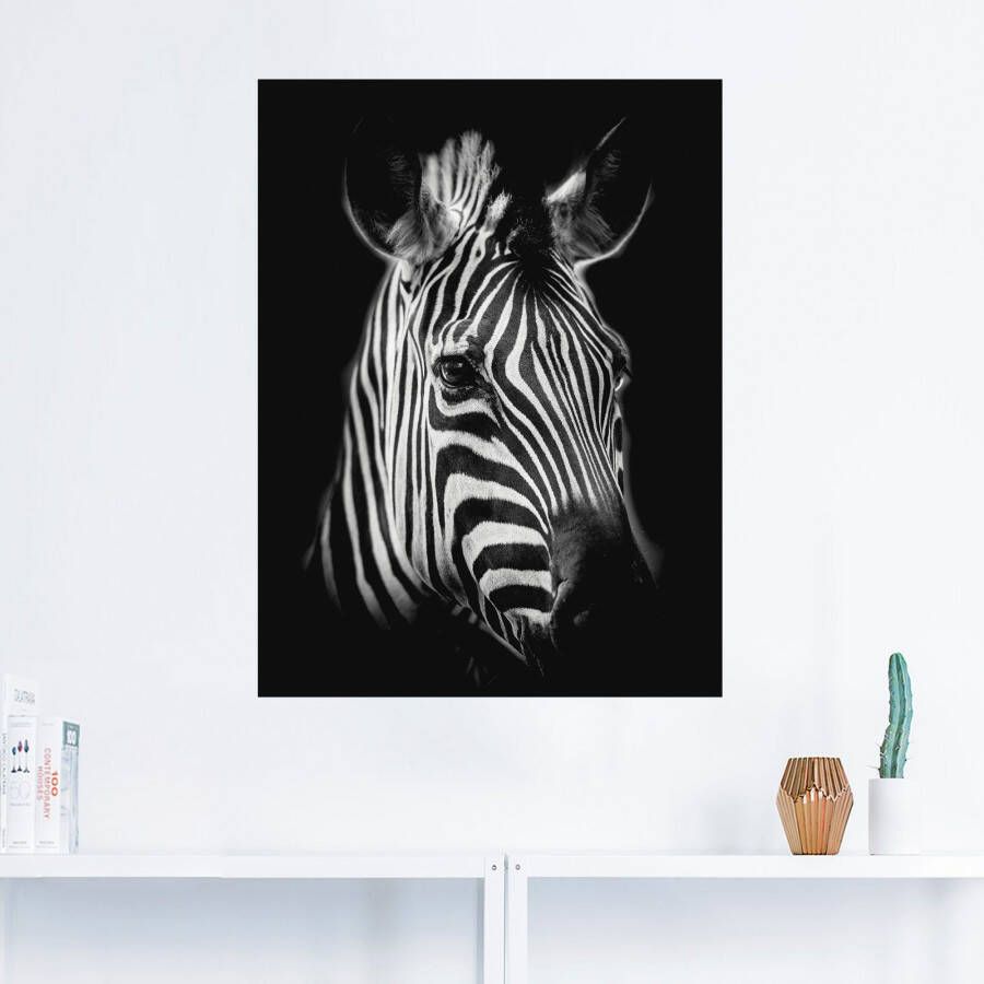 Artland Artprint Zebra als artprint van aluminium artprint voor buiten artprint op linnen poster muursticker