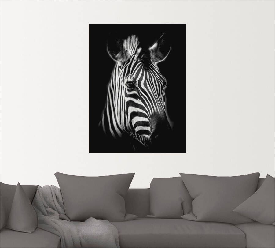 Artland Artprint Zebra als artprint van aluminium artprint voor buiten artprint op linnen poster muursticker