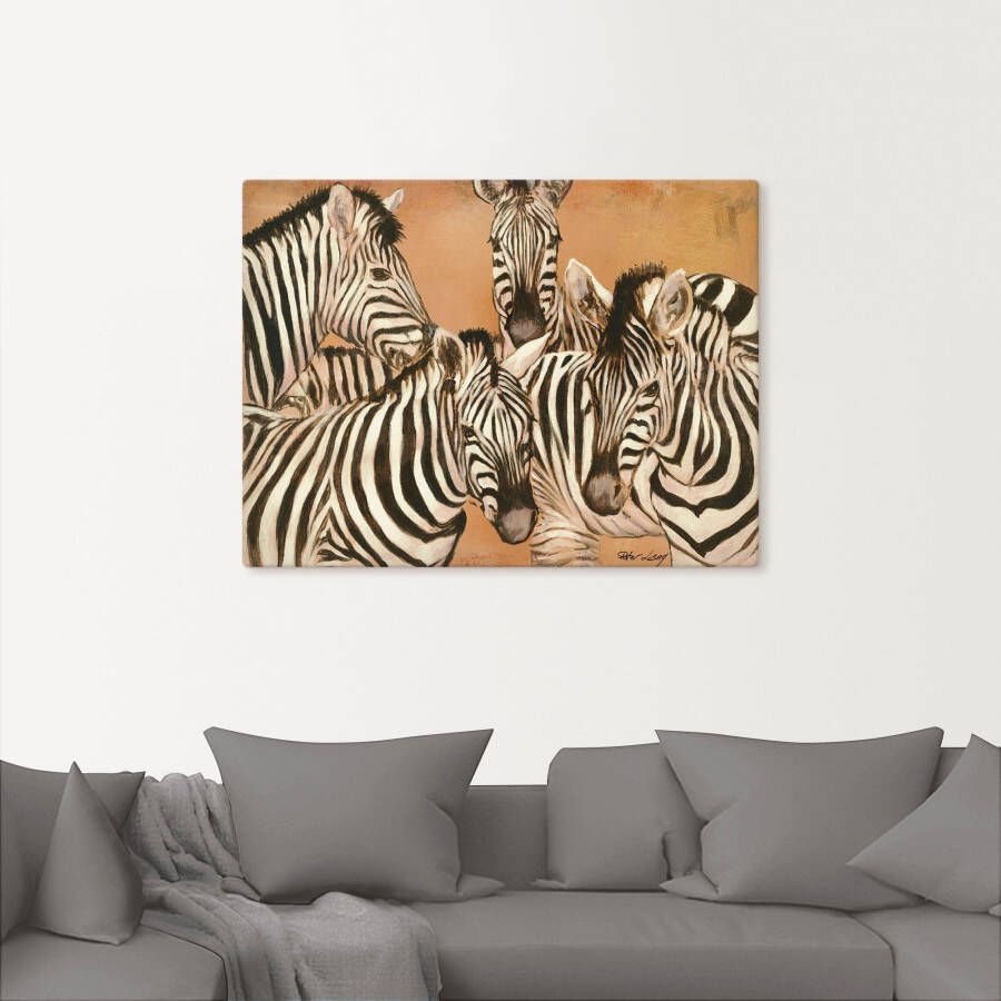 Artland Artprint Zebra's als artprint op linnen poster in verschillende formaten maten