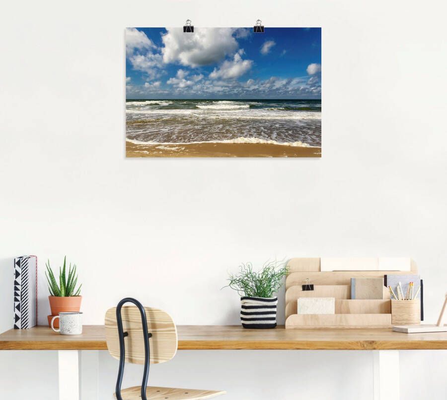 Artland Artprint Zeezicht strand paal als artprint van aluminium artprint voor buiten poster muursticker in diverse maten formaten