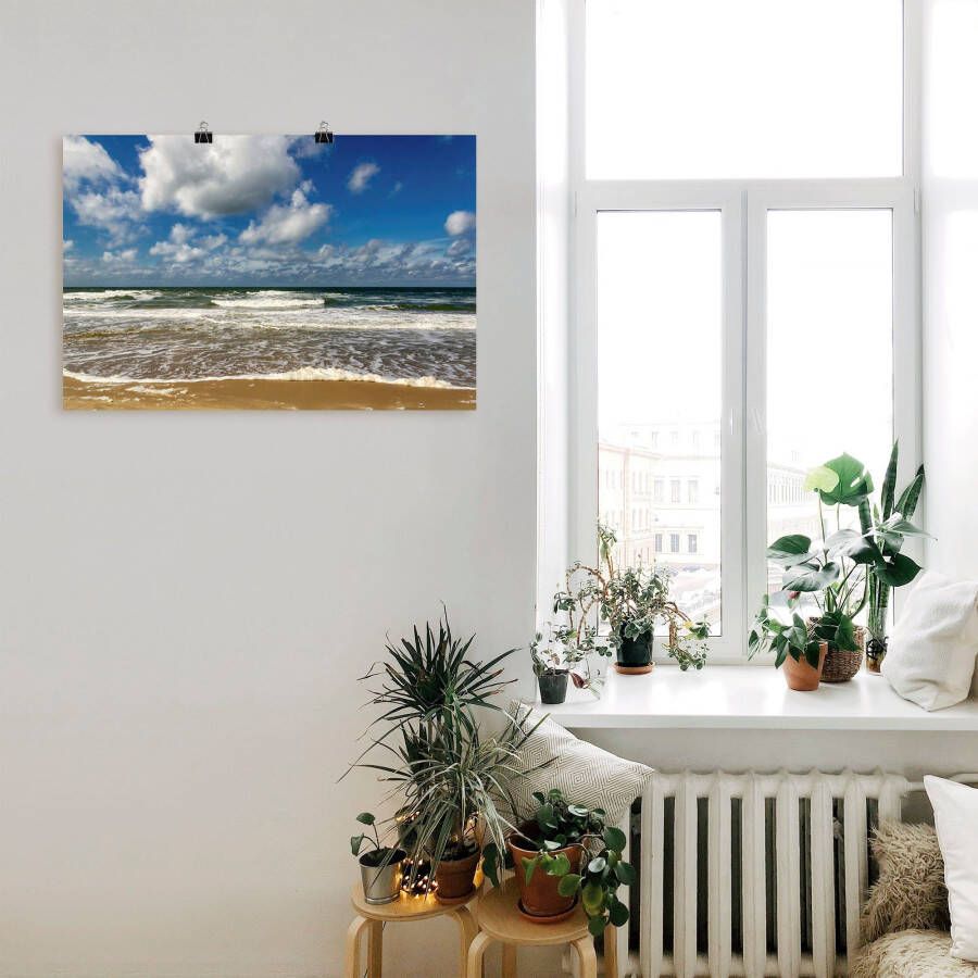 Artland Artprint Zeezicht strand paal als artprint van aluminium artprint voor buiten poster muursticker in diverse maten formaten