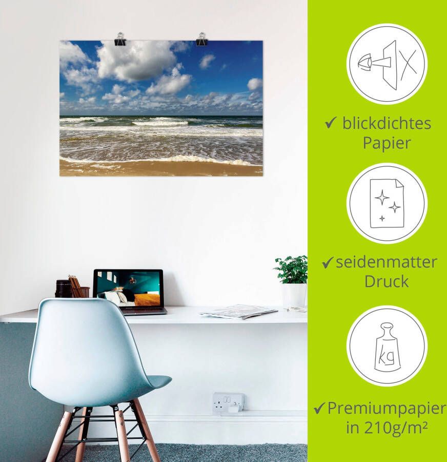 Artland Artprint Zeezicht strand paal als artprint van aluminium artprint voor buiten poster muursticker in diverse maten formaten