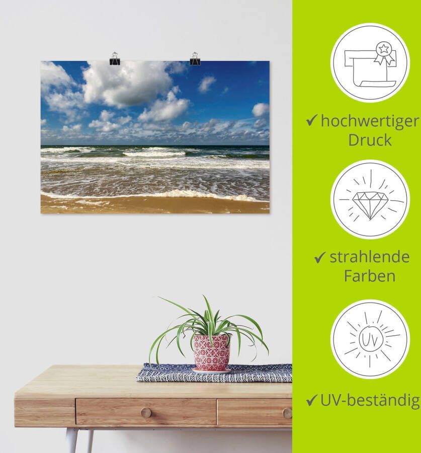 Artland Artprint Zeezicht strand paal als artprint van aluminium artprint voor buiten poster muursticker in diverse maten formaten