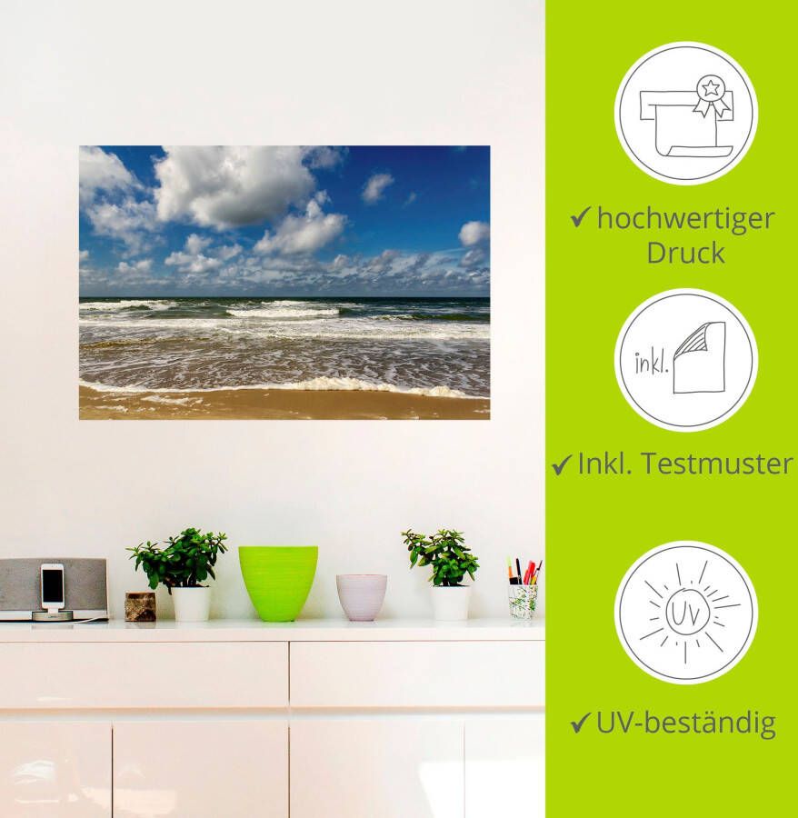 Artland Artprint Zeezicht strand paal als artprint van aluminium artprint voor buiten poster muursticker in diverse maten formaten