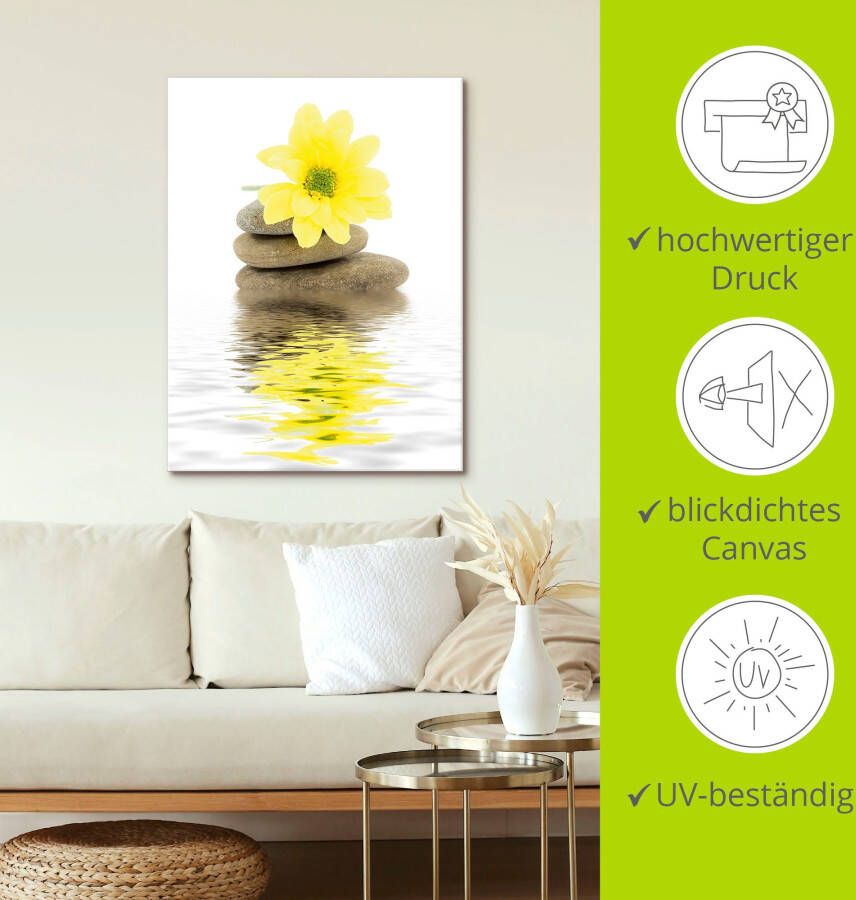 Artland Artprint Zen Spa stenen met bloemen II als artprint van aluminium artprint voor buiten artprint op linnen poster in verschillende maten. maten