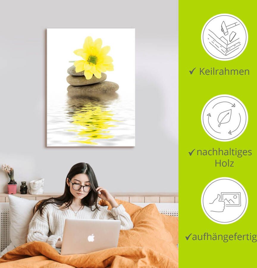 Artland Artprint Zen Spa stenen met bloemen II als artprint van aluminium artprint voor buiten artprint op linnen poster in verschillende maten. maten