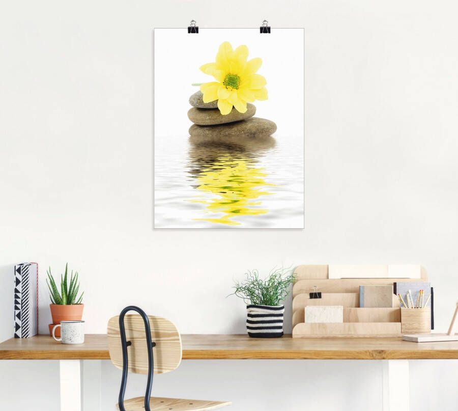 Artland Artprint Zen Spa stenen met bloemen II als artprint van aluminium artprint voor buiten artprint op linnen poster in verschillende maten. maten