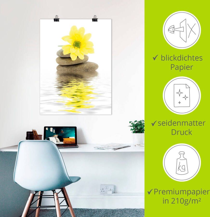 Artland Artprint Zen Spa stenen met bloemen II als artprint van aluminium artprint voor buiten artprint op linnen poster in verschillende maten. maten