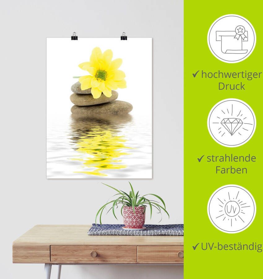 Artland Artprint Zen Spa stenen met bloemen II als artprint van aluminium artprint voor buiten artprint op linnen poster in verschillende maten. maten