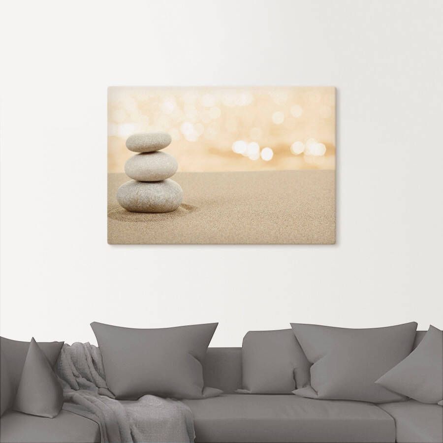 Artland Artprint Zen stenen in het zand als artprint op linnen poster in verschillende formaten maten - Foto 3