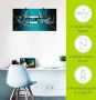 Artland Artprint Zilver abstract op petrol als artprint van aluminium artprint voor buiten artprint op linnen poster muursticker - Thumbnail 5