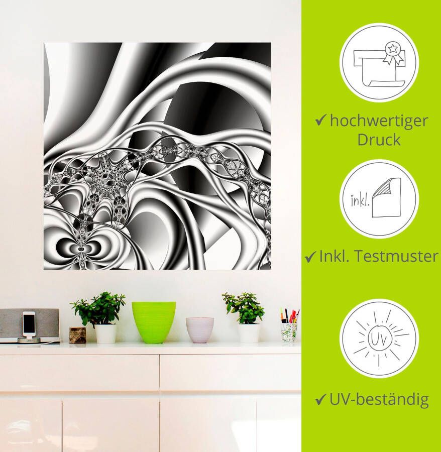 Artland Artprint Zilveren ketting als artprint van aluminium artprint op linnen muursticker verschillende maten