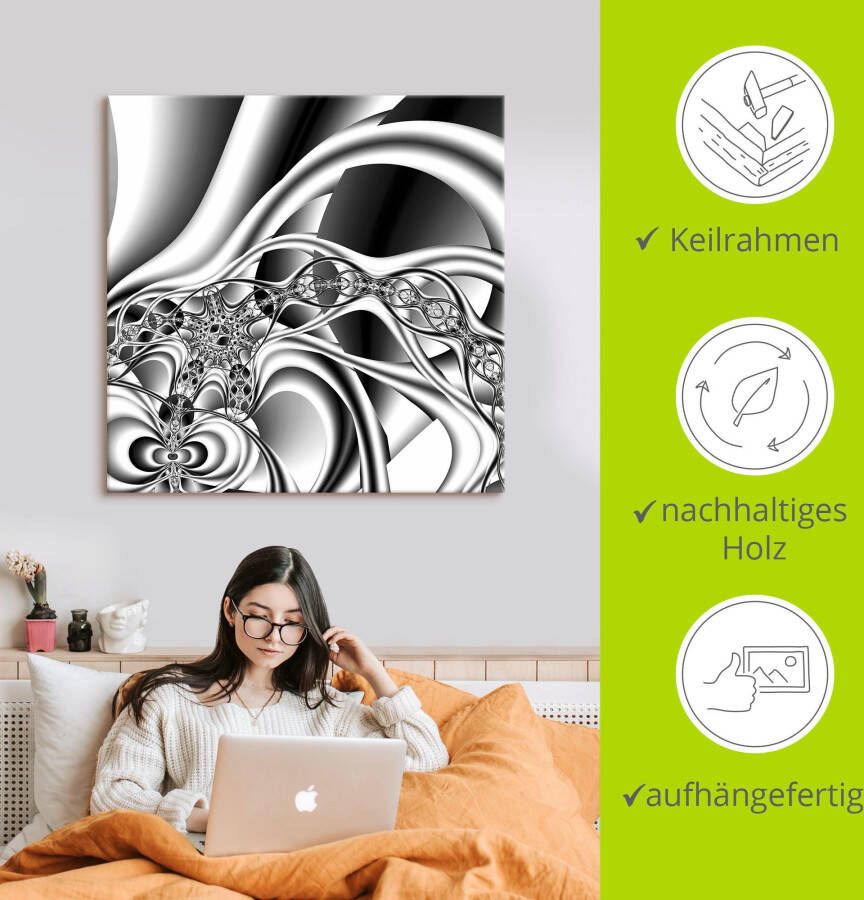 Artland Artprint Zilveren ketting als artprint van aluminium artprint op linnen muursticker verschillende maten