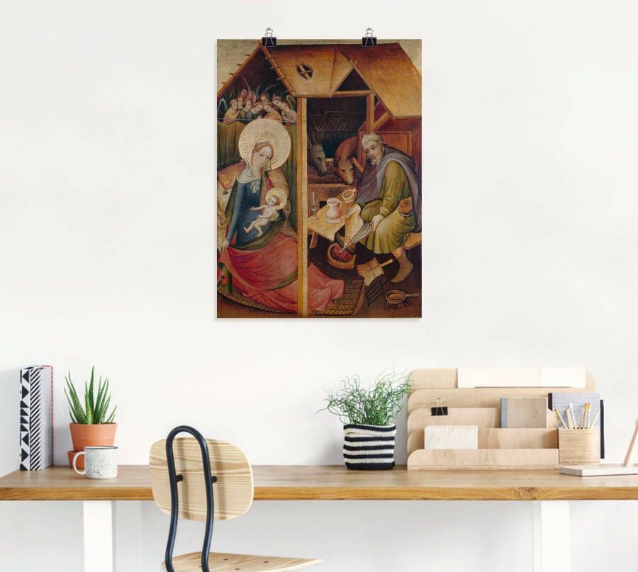 Artland Artprint Zogenaamde gouden tafel. Geboorte van Christus als artprint op linnen muursticker of poster in verschillende maten