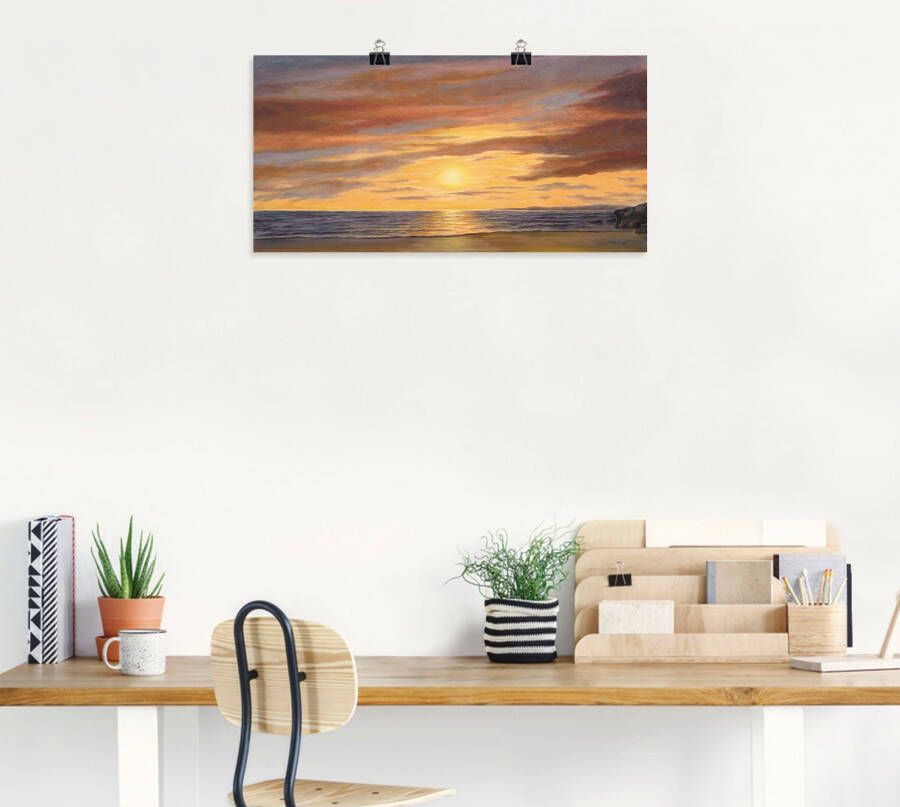 Artland Artprint Zon aan het strand als artprint van aluminium artprint voor buiten artprint op linnen poster muursticker