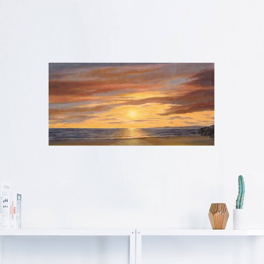 Artland Artprint Zon aan het strand als artprint van aluminium artprint voor buiten artprint op linnen poster muursticker