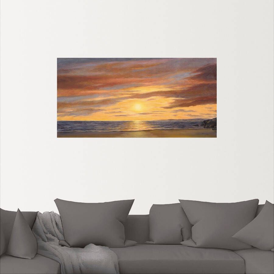 Artland Artprint Zon aan het strand als artprint van aluminium artprint voor buiten artprint op linnen poster muursticker