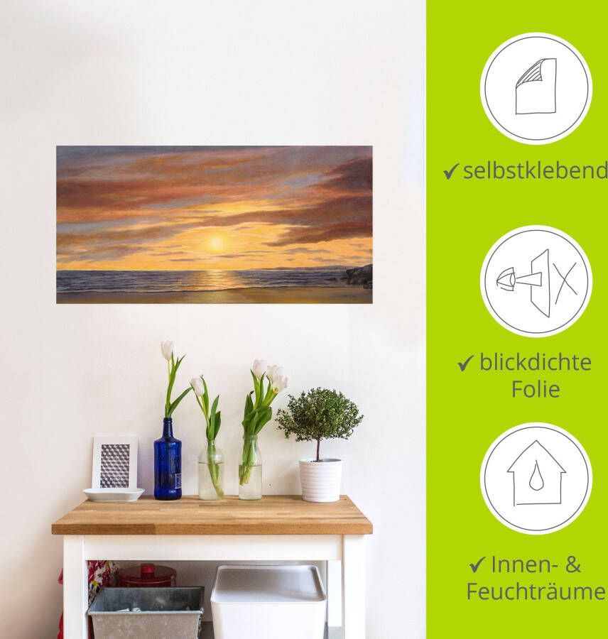 Artland Artprint Zon aan het strand als artprint van aluminium artprint voor buiten artprint op linnen poster muursticker