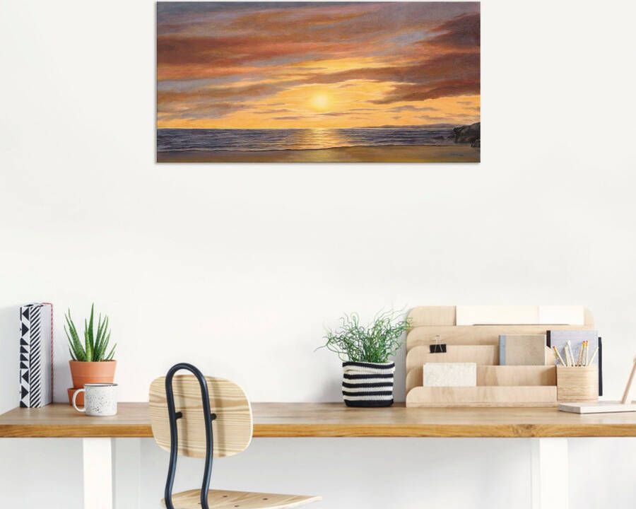 Artland Artprint Zon aan het strand als artprint van aluminium artprint voor buiten artprint op linnen poster muursticker