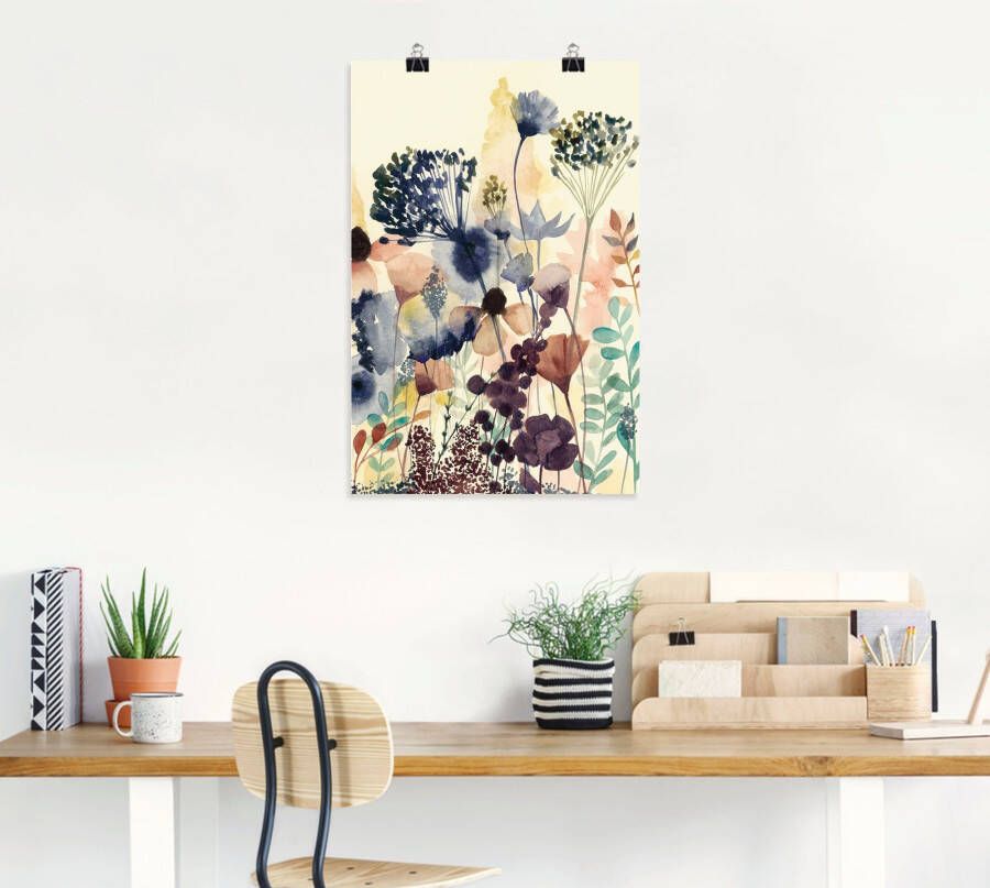 Artland Artprint Zongedroogde bloemen II als artprint op linnen poster in verschillende formaten maten