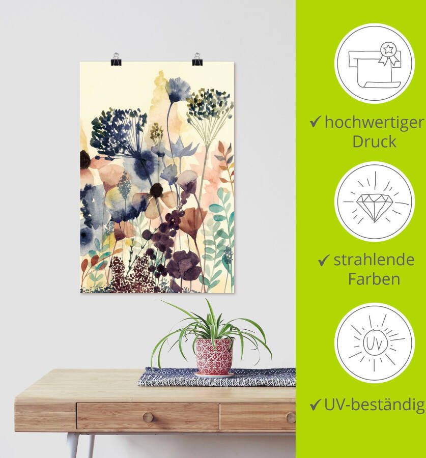 Artland Artprint Zongedroogde bloemen II als artprint op linnen poster in verschillende formaten maten