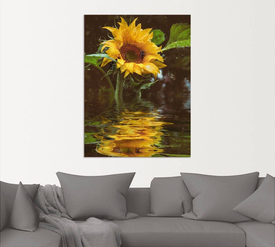 Artland Artprint Zonnebloem als artprint van aluminium artprint voor buiten artprint op linnen poster muursticker