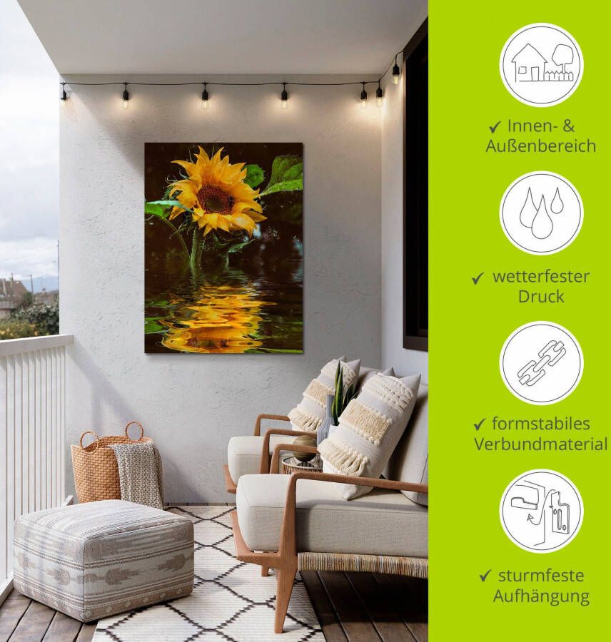 Artland Artprint Zonnebloem als artprint van aluminium artprint voor buiten artprint op linnen poster muursticker