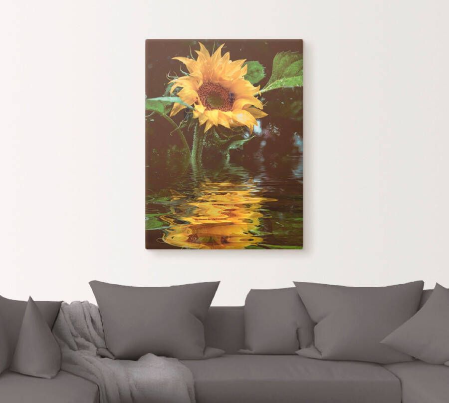 Artland Artprint Zonnebloem als artprint van aluminium artprint voor buiten artprint op linnen poster muursticker