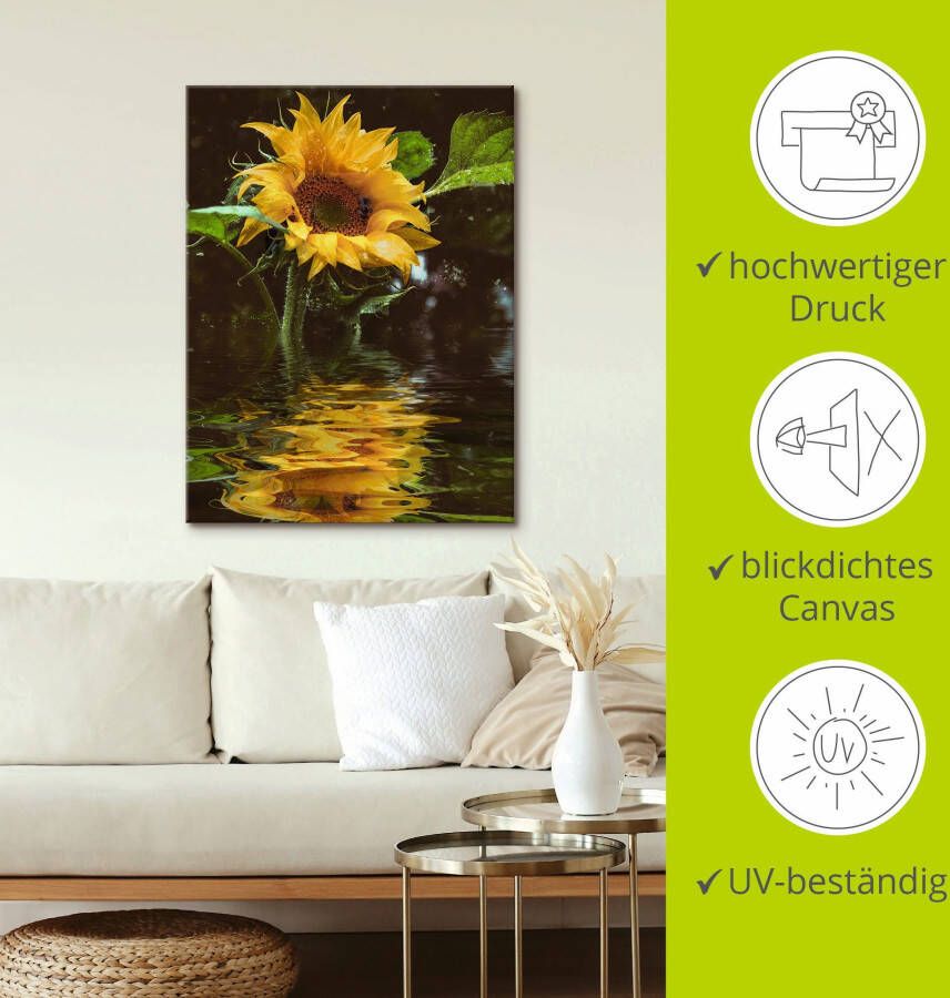 Artland Artprint Zonnebloem als artprint van aluminium artprint voor buiten artprint op linnen poster muursticker