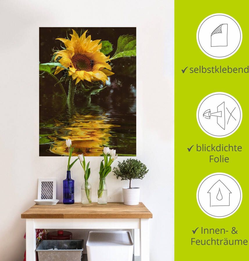 Artland Artprint Zonnebloem als artprint van aluminium artprint voor buiten artprint op linnen poster muursticker