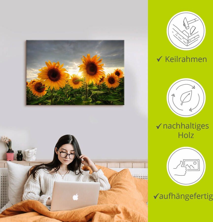 Artland Artprint Zonnebloemen II als artprint op linnen poster in verschillende formaten maten