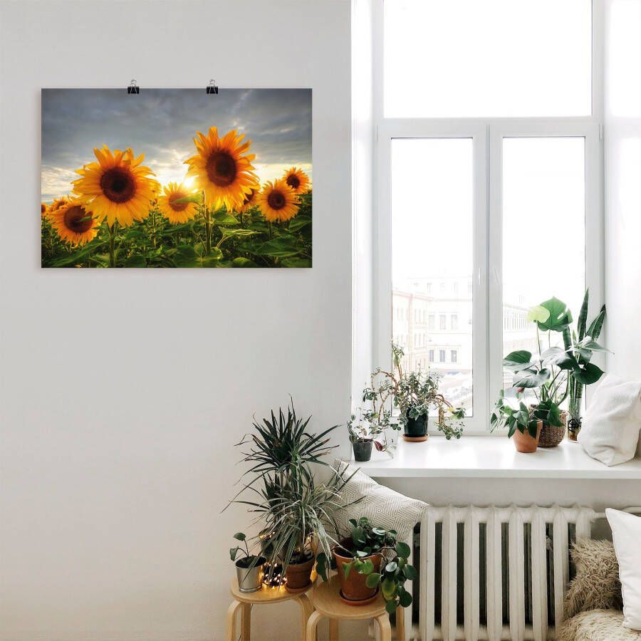 Artland Artprint Zonnebloemen II als artprint op linnen poster in verschillende formaten maten