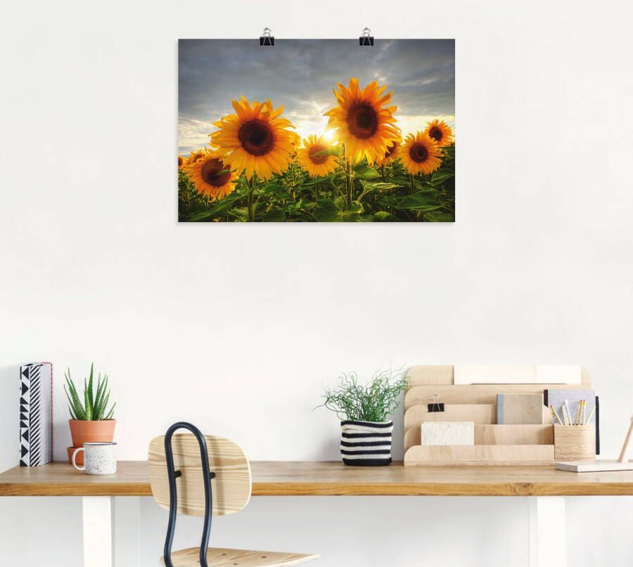 Artland Artprint Zonnebloemen II als artprint op linnen poster in verschillende formaten maten