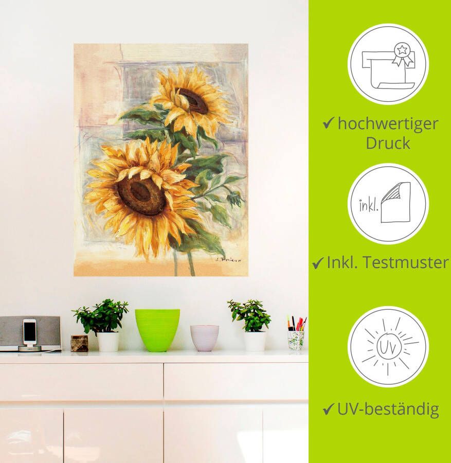 Artland Artprint Zonnebloemen II als artprint van aluminium artprint voor buiten artprint op linnen poster muursticker