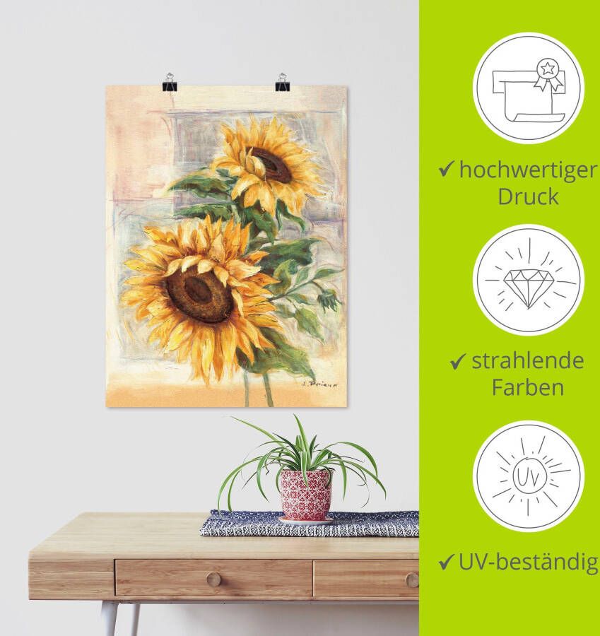 Artland Artprint Zonnebloemen II als artprint van aluminium artprint voor buiten artprint op linnen poster muursticker