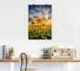 Artland Artprint Zonnebloemen in de zonsondergang als artprint op linnen poster in verschillende formaten maten - Thumbnail 2