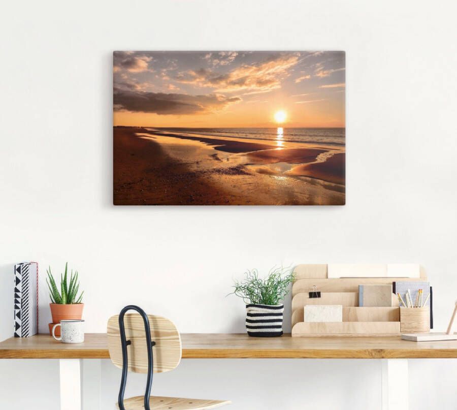 Artland Artprint Zonsondergang aan de Middellandse Zee als artprint op linnen poster muursticker in verschillende maten