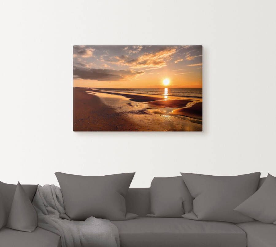 Artland Artprint Zonsondergang aan de Middellandse Zee als artprint op linnen poster muursticker in verschillende maten