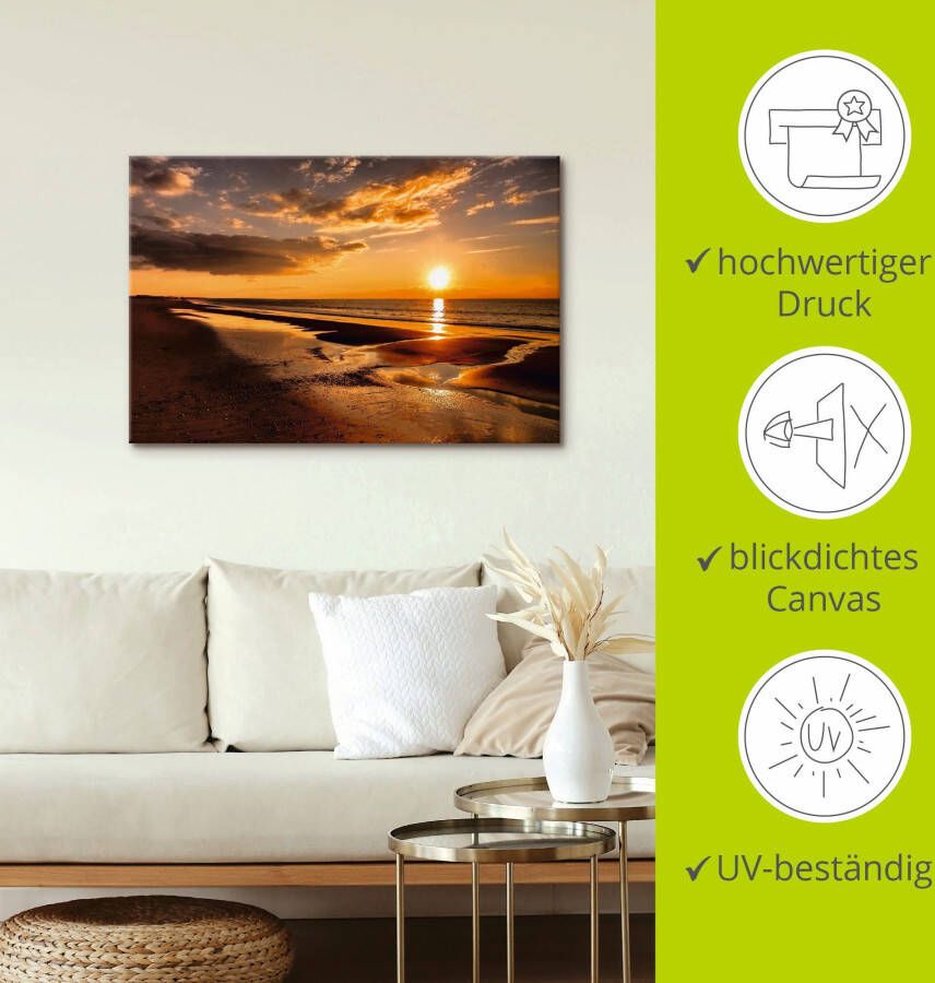 Artland Artprint Zonsondergang aan de Middellandse Zee als artprint op linnen poster muursticker in verschillende maten