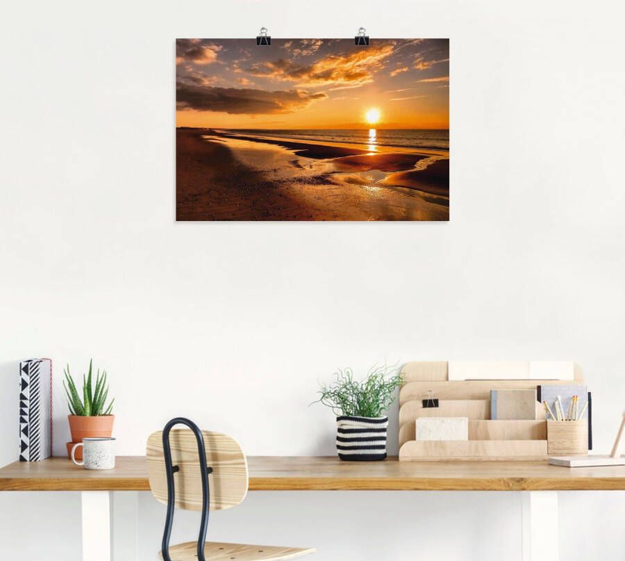 Artland Artprint Zonsondergang aan de Middellandse Zee als artprint op linnen poster muursticker in verschillende maten