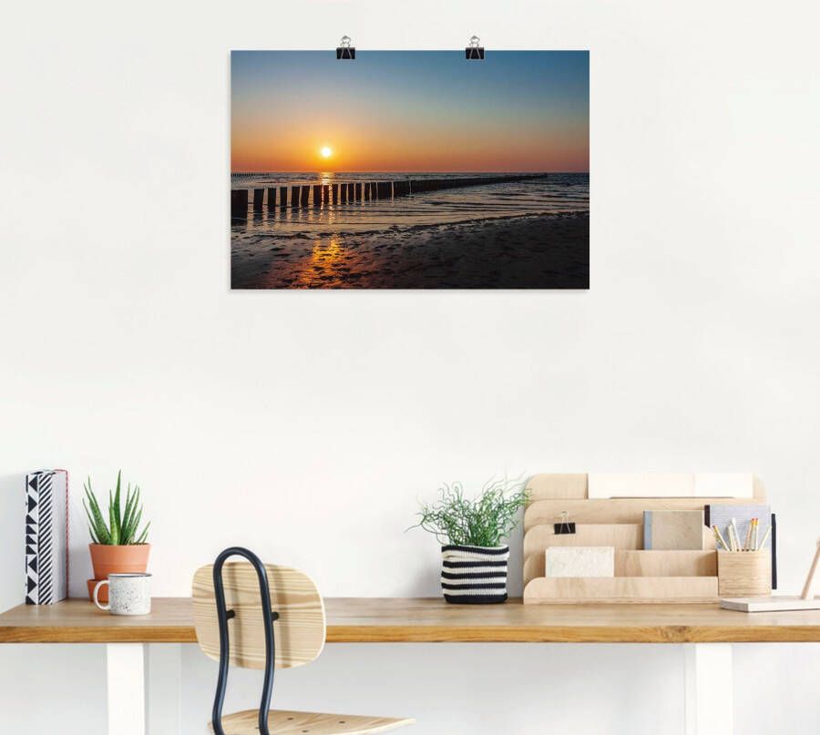 Artland Artprint Zonsondergang aan de Oostzee eiland Poel als artprint van aluminium artprint voor buiten poster in diverse formaten