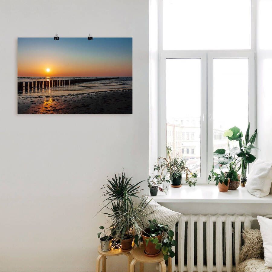 Artland Artprint Zonsondergang aan de Oostzee eiland Poel als artprint van aluminium artprint voor buiten poster in diverse formaten