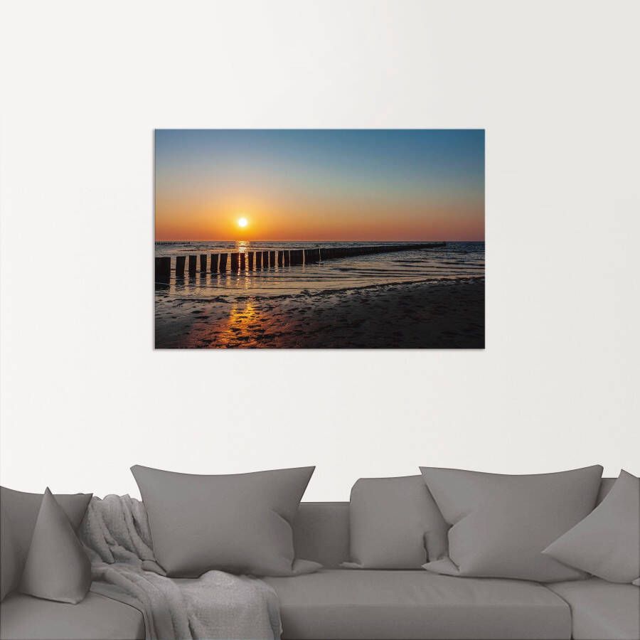 Artland Artprint Zonsondergang aan de Oostzee eiland Poel als artprint van aluminium artprint voor buiten poster in diverse formaten