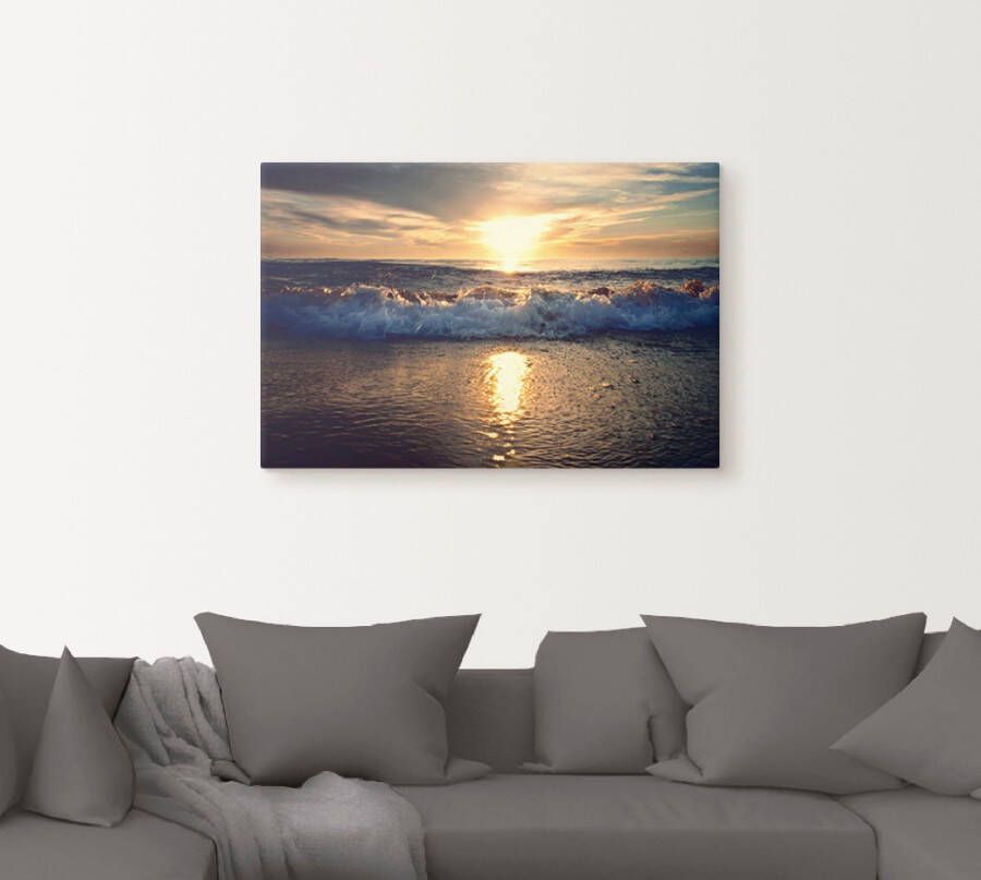 Artland Artprint Zonsondergang aan zee als artprint van aluminium artprint voor buiten artprint op linnen in verschillende maten